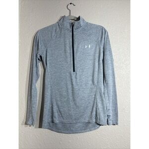 Under armor Heat Gear Women's Small Light Grey  Pullover 1/2 Zip